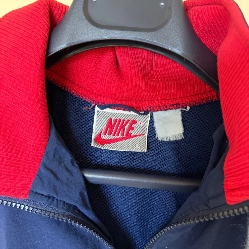 Vintage 80's Nike Windbreaker‎ Jacket Colorblock Hooded Full Zip